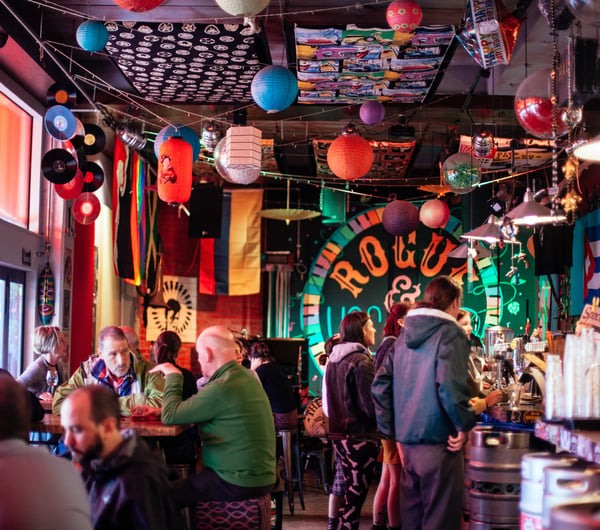 People in the bar.