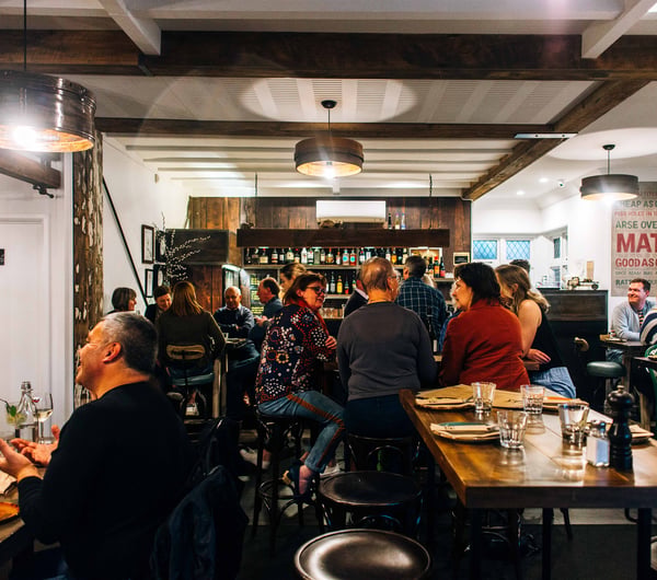 The busy restaurant.