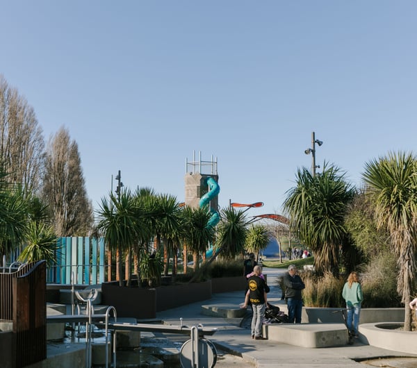A tower at the Margaret Mahy playground.
