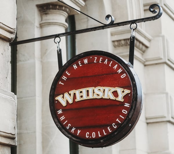 Signage of The NZ Whisky Cellar Door.