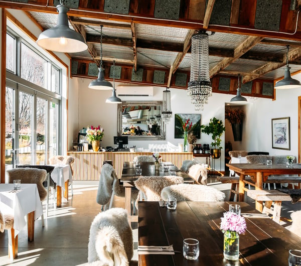The light and colourful interior of Packing Shed Alexandra Central Otago .