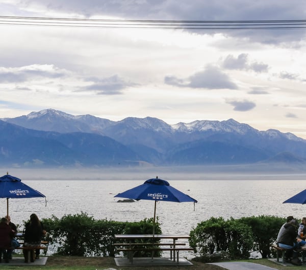 Outdoor seating area at The Pier Hotel.