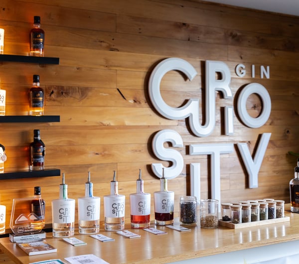 Curiosity Gin display at The Spirits Workshop.