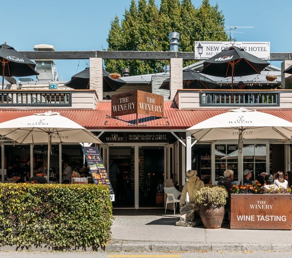 The exterior of The Winery Arrowtown on a sunny day.