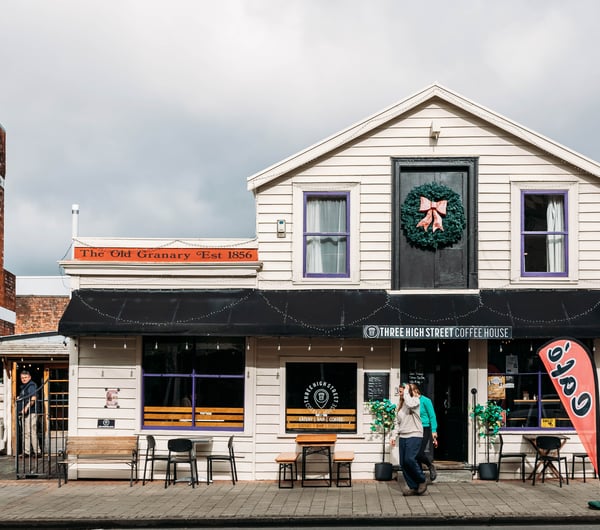 The exterior of the Three High Street cafe in Rangitikei.