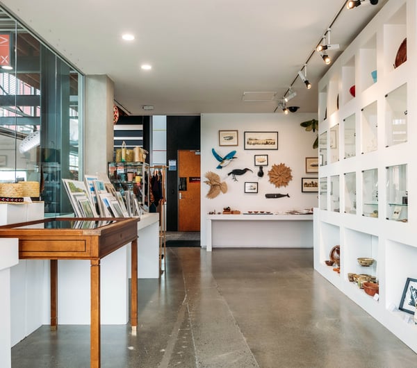 The inside of Toi Store at Pātaka.