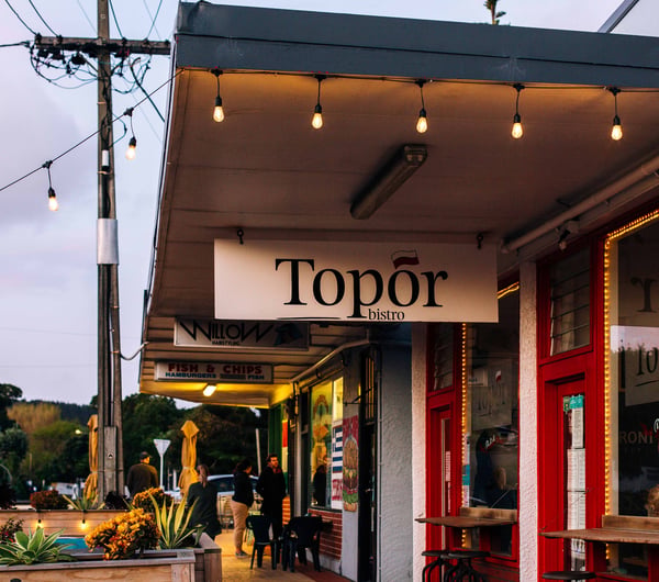 Exterior sign at Topor.