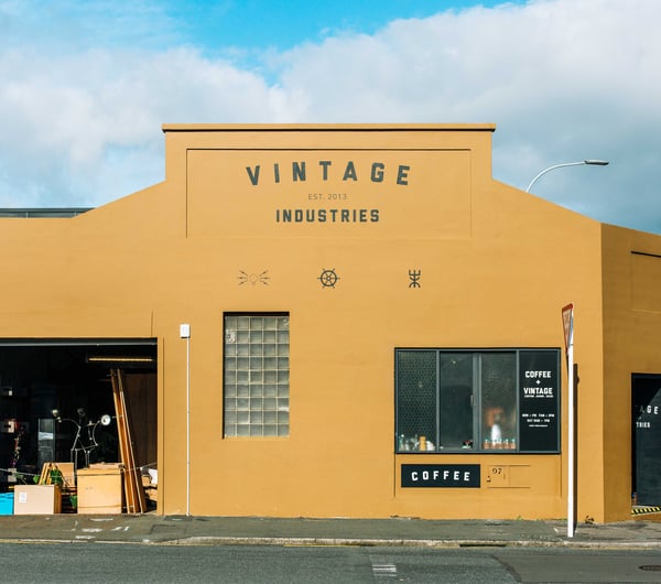 Exterior of Vintage Industries, New Plymouth.
