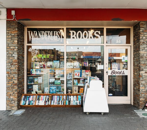 The exterior of Wanderlust Books Alexandra.