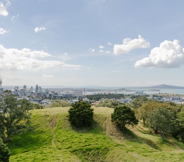 Beautiful view looking out across Auckland from Mt Eden