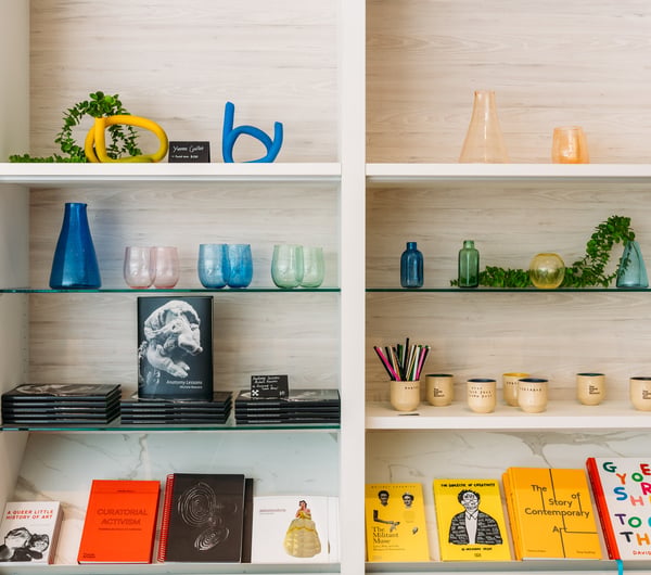 Assorted products on display at The Dowse gift shop.