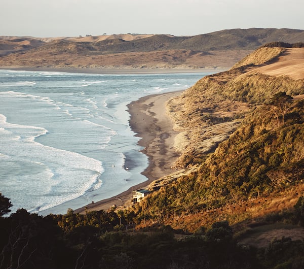 The beach at Raglan, New Zealand.