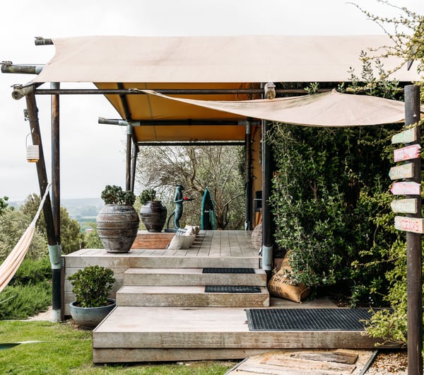 Outside view of Dreamscape Glamping accommodation.