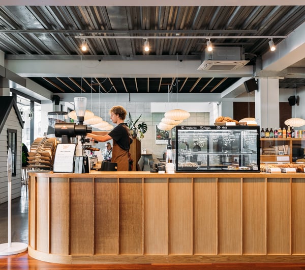 A cafe counter at Twenty Eight in Lower Hutt.
