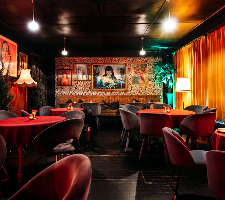The bright and colourful interior of the Dome Cinema Gisborne.