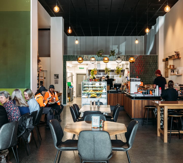 The busy interior of Dot and Winnies Hamilton.
