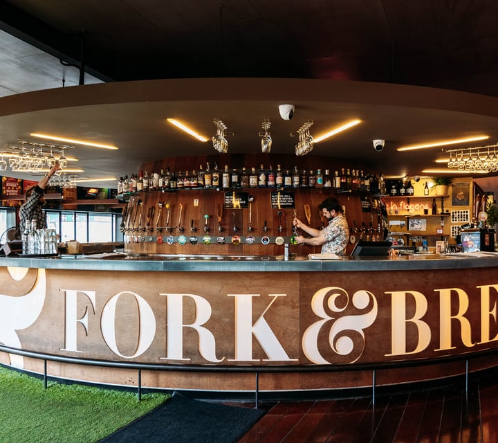Bar area at Fork & Brewer.