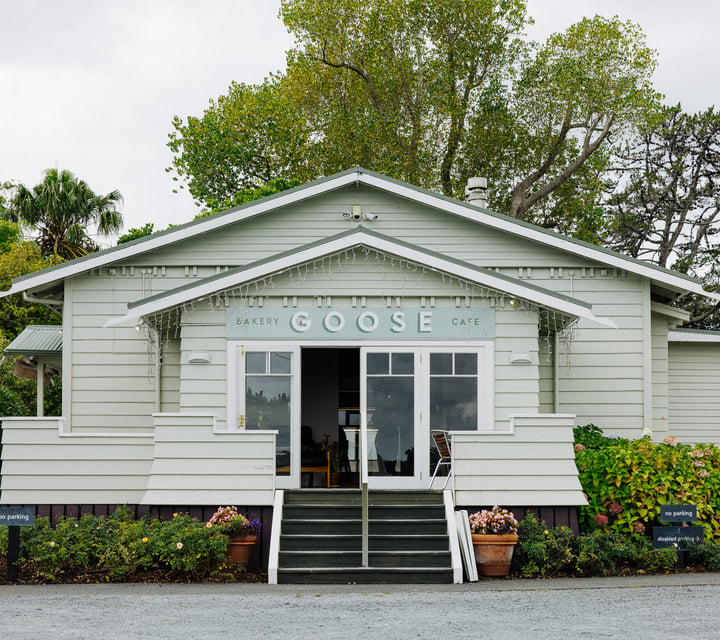 Exterior of Goose Bakery.