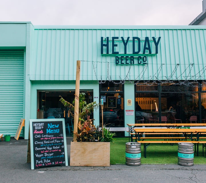 Outdoor courtyard at Heyday, Wellington.