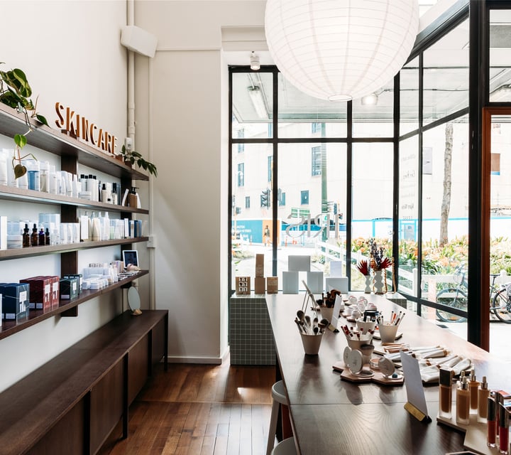 The front window inside Iris Store + Studio in Wellington.
