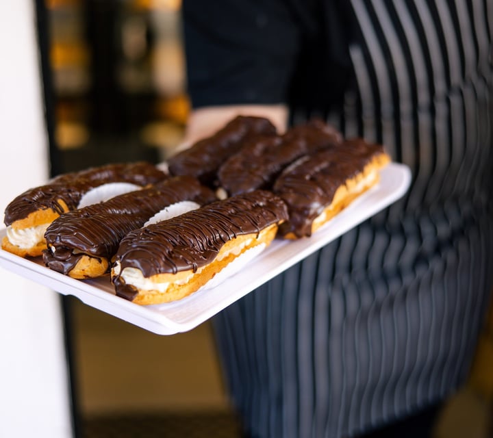 Chocolate Eclairs at Patrick's Boutique Bakery.