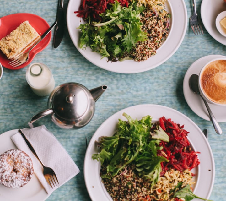 A table full of food.