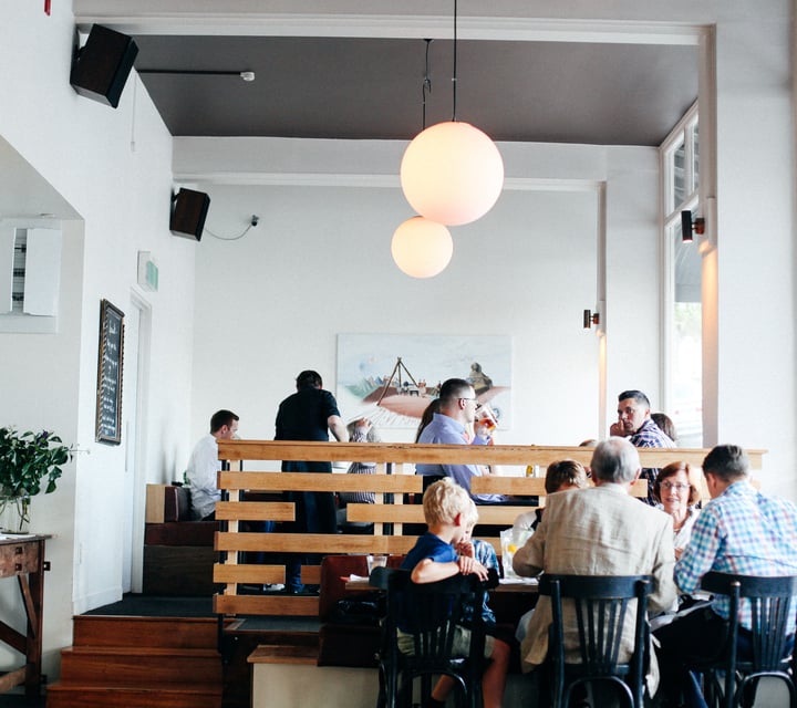 Inside the restaurant.