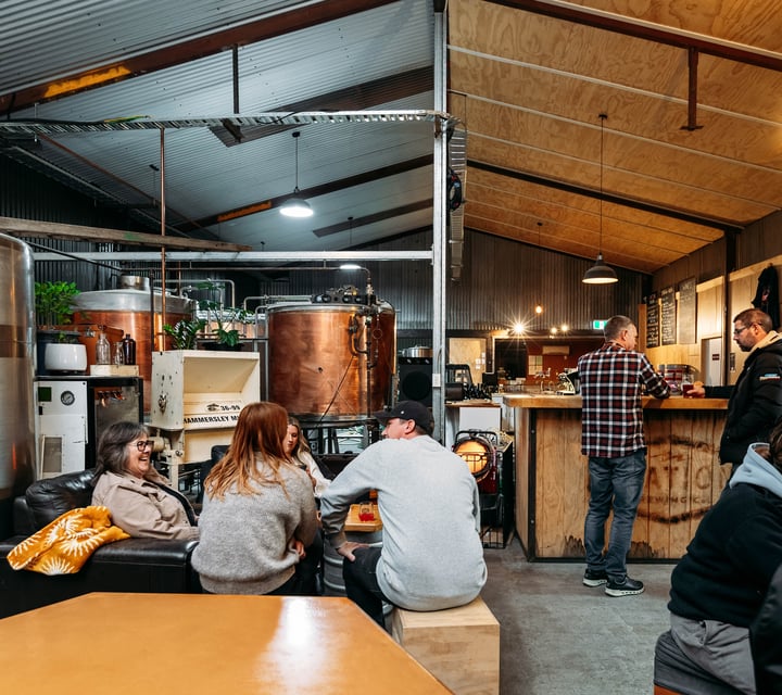 The inside ofS tation Brewing Alexandra Central Otago .