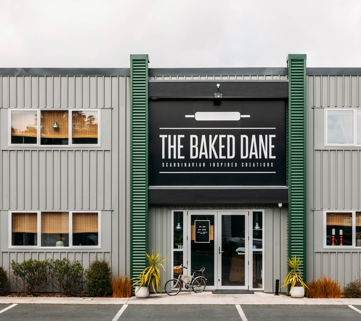 The exterior of the shop and factory of The Baked Dane.