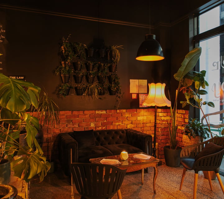 A seating area inside Tiger Baby Christchurch.
