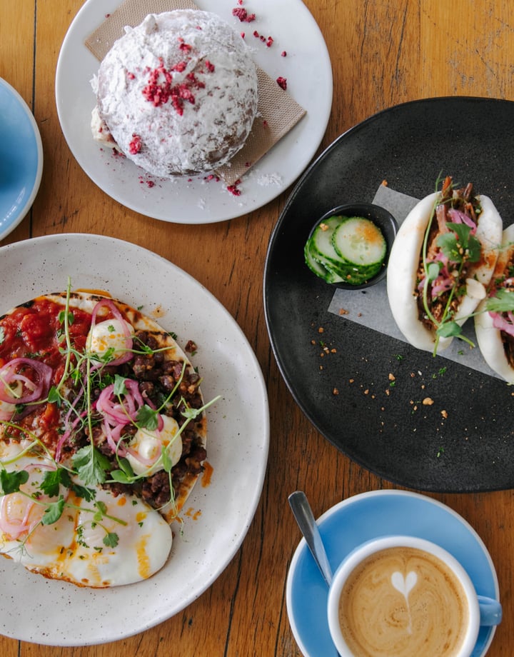 Birdseye view of brunch from Tees Street.
