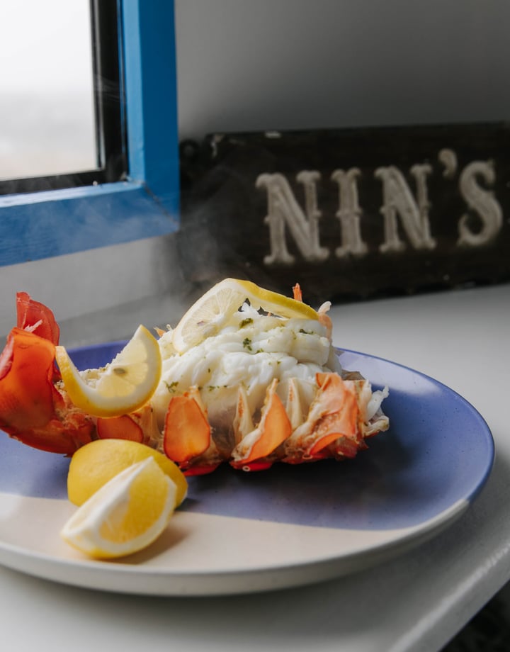 Cooked crayfish on a plate.
