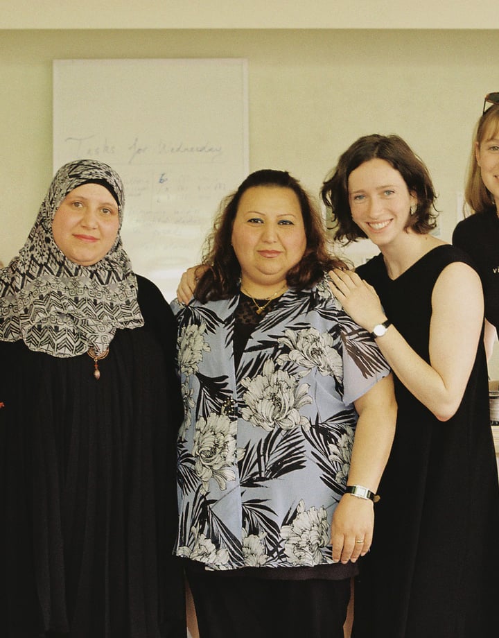 A photo of Elisha Watson with her team.