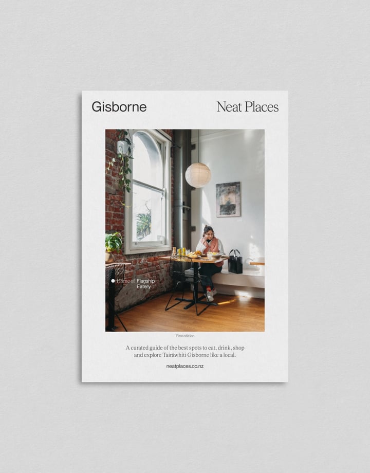 Front cover of the lastest Gisborne Neat Places pocket guide