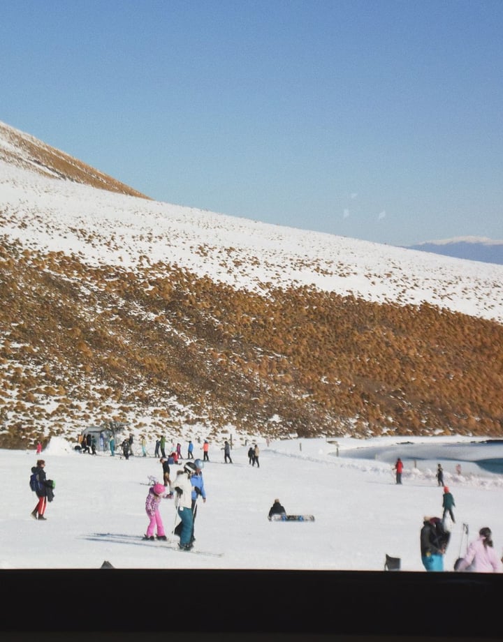 People skiing at one New Zealand's best ski fields Roundhill.