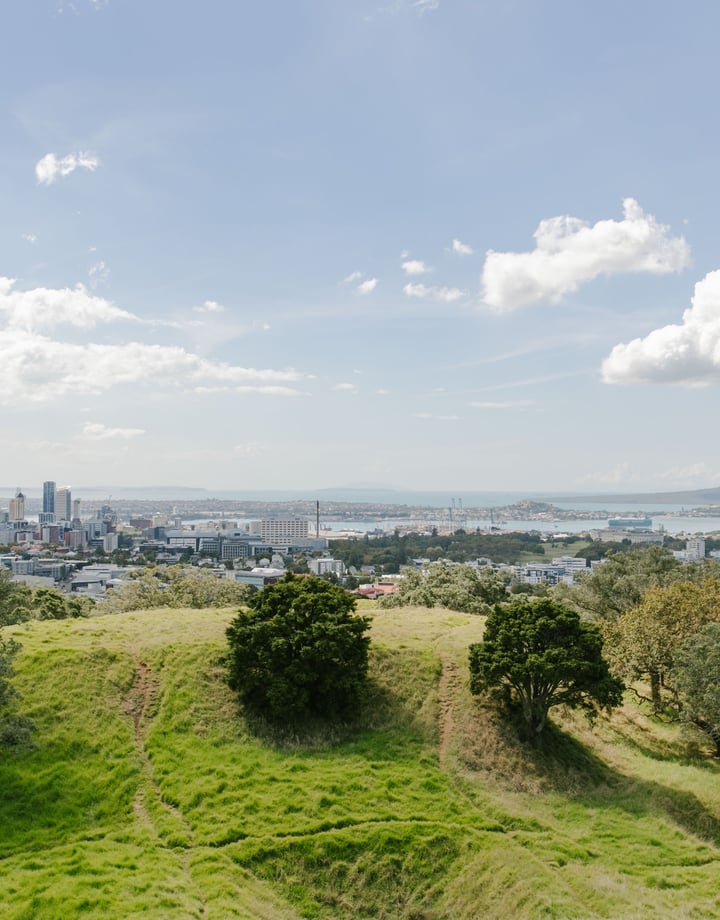 Beautiful view looking out across Auckland from Mt Eden