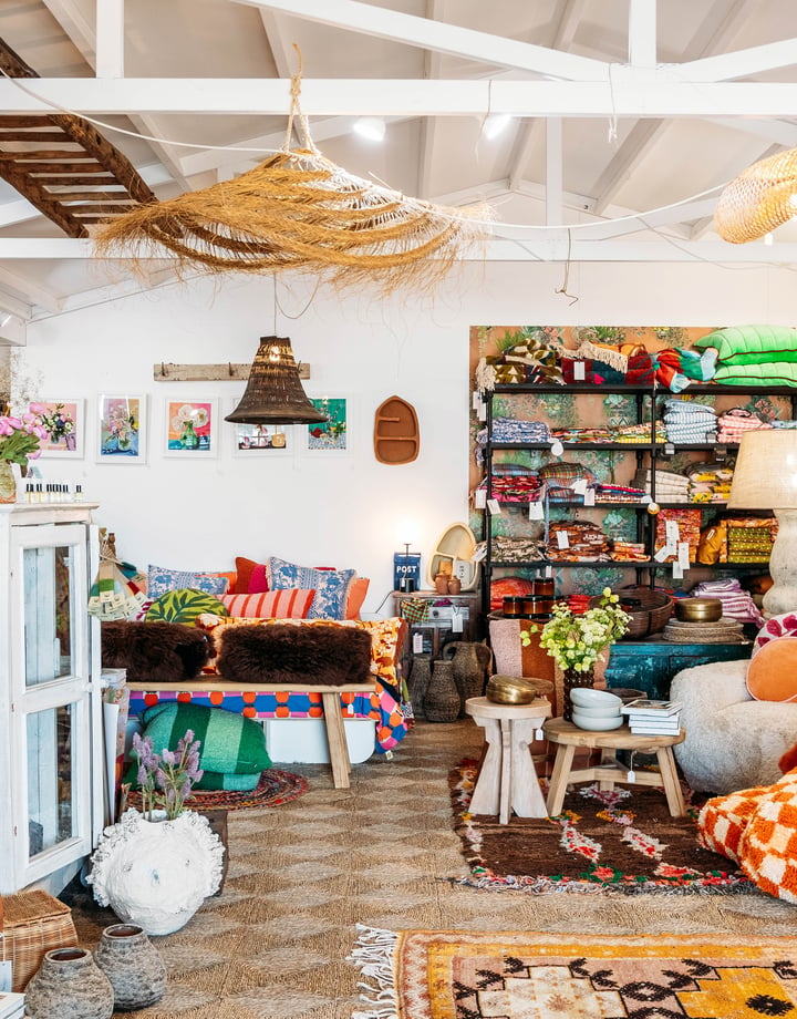 The interior of a brightly decorated store.