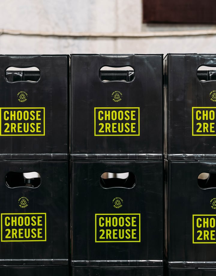 Choose To Reuse Crates at The Bond Store.
