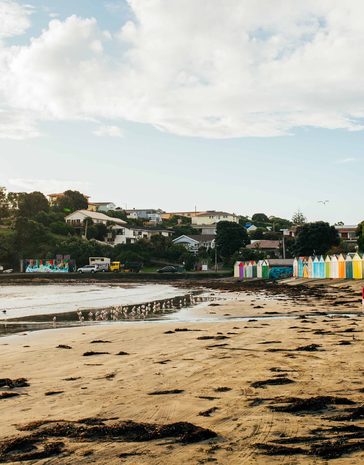 The sunny beach at Titahi Bay in Porirua Wellington.
