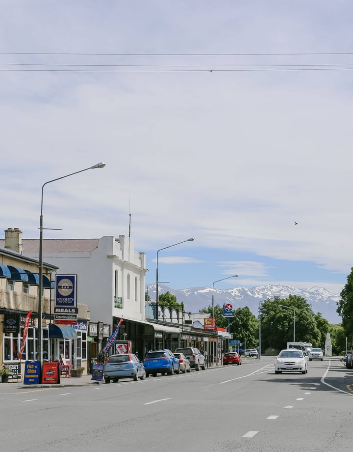 The streets of Geraldine on a sunny day.