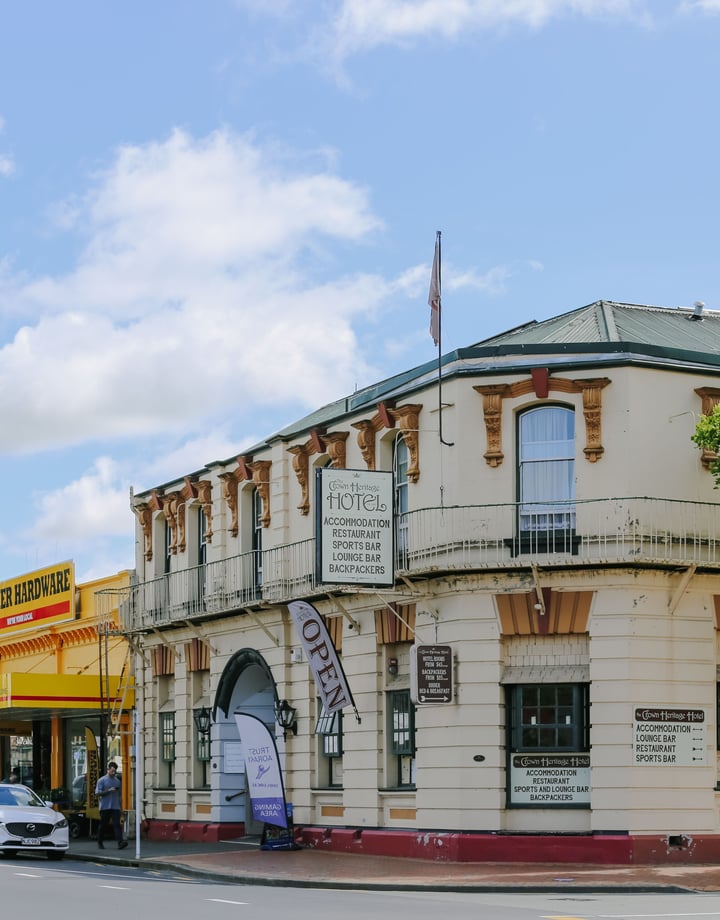 A streetscape in Geraldine.