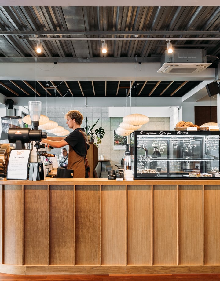 A cafe counter at Twenty Eight in Lower Hutt.