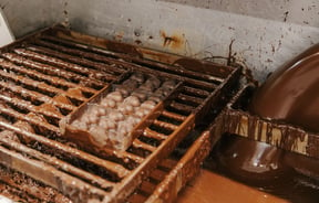 Close up of chocolate production at Seriously Good Chocolate Company.