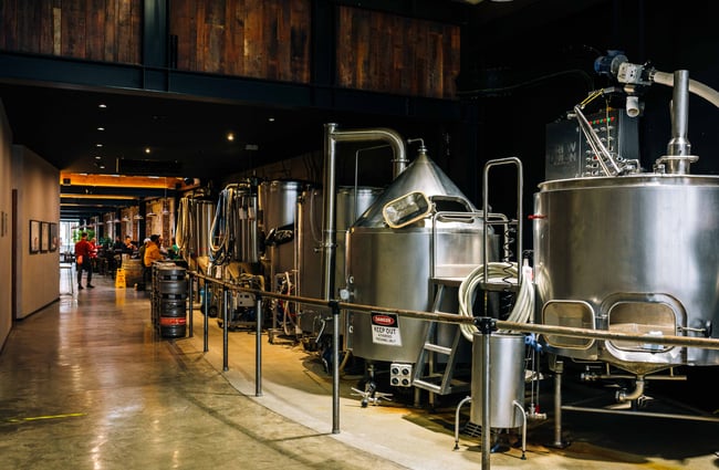 The beer brewing area.