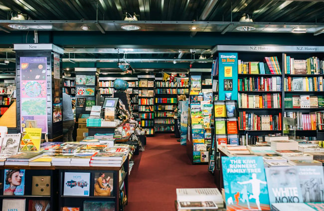 The bookshop interior.