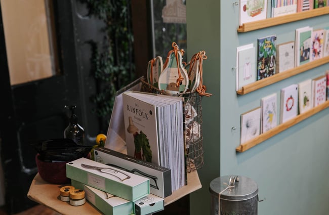 Kinfolk book and greeting cards at Red Gallery and Cafe.