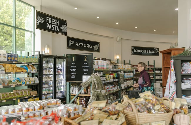 Interior view of The Mediterranean Food Company shop area, Christchurch.