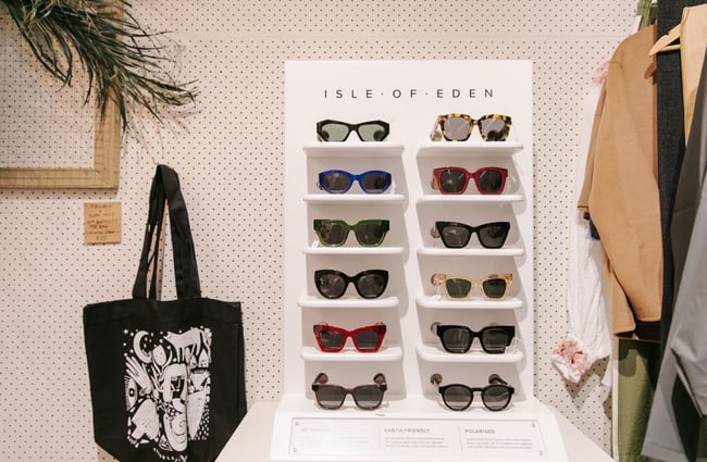 Isle of Eden sunglasses on display at Trouble and Fox.