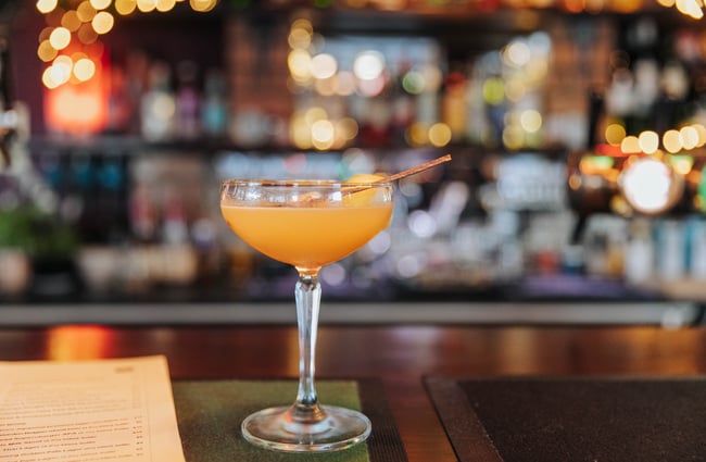 Close up of a cocktail.