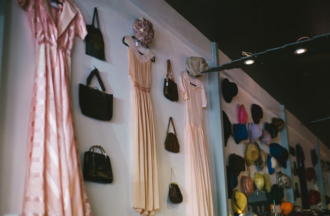 Dresses and bags.